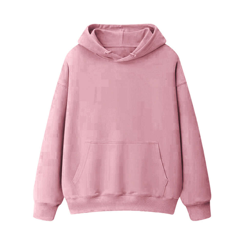 Velvet thickened loose hooded hoodie autumn and winter warm top, student couple outfit, solid color jacket for women's clothing