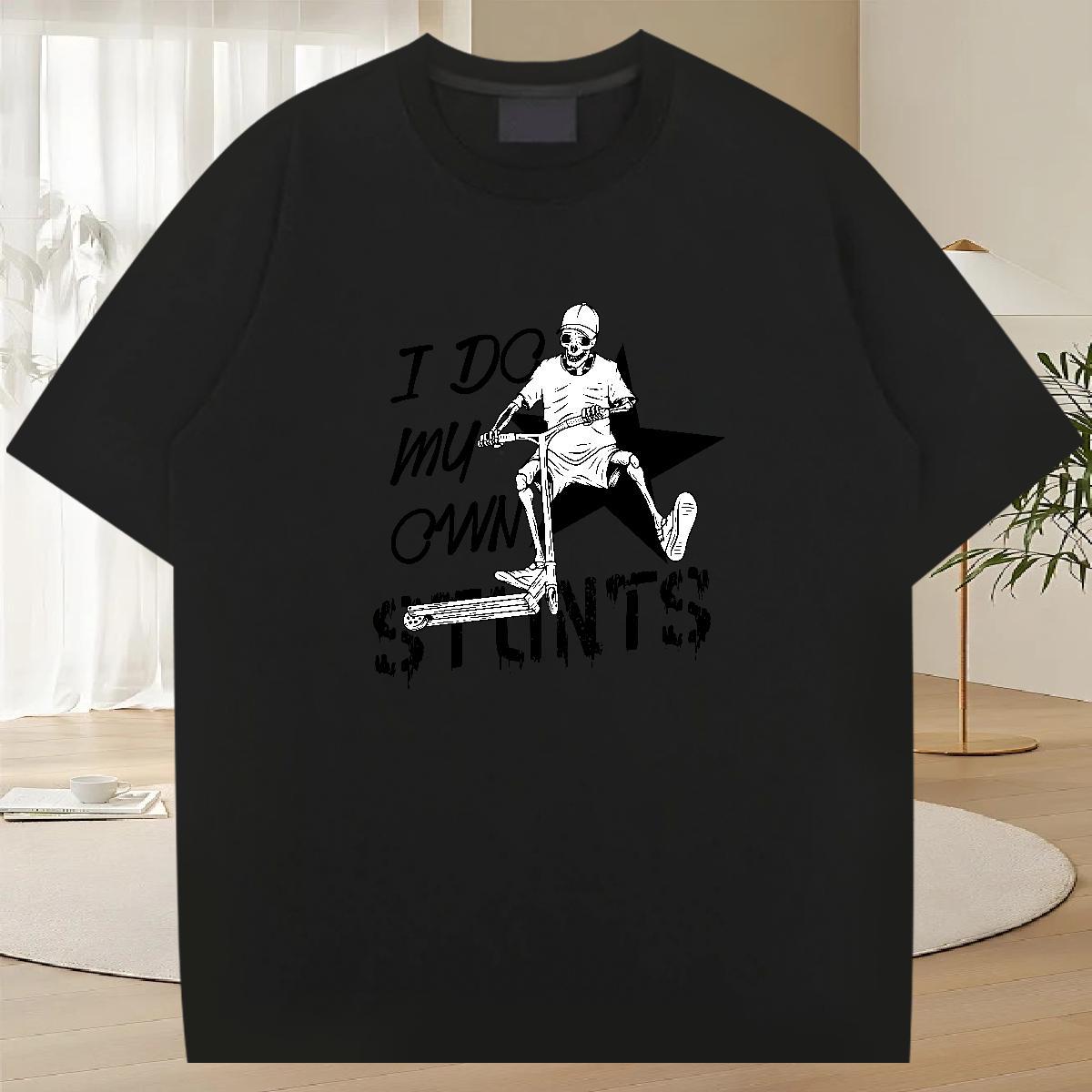 2024 Summer T-Shirts for Men logo Tee Shirt 230g 100% Cotton Street Casual Popular DIY Logo Oversized Short Sleeve O-Neck Tshirts