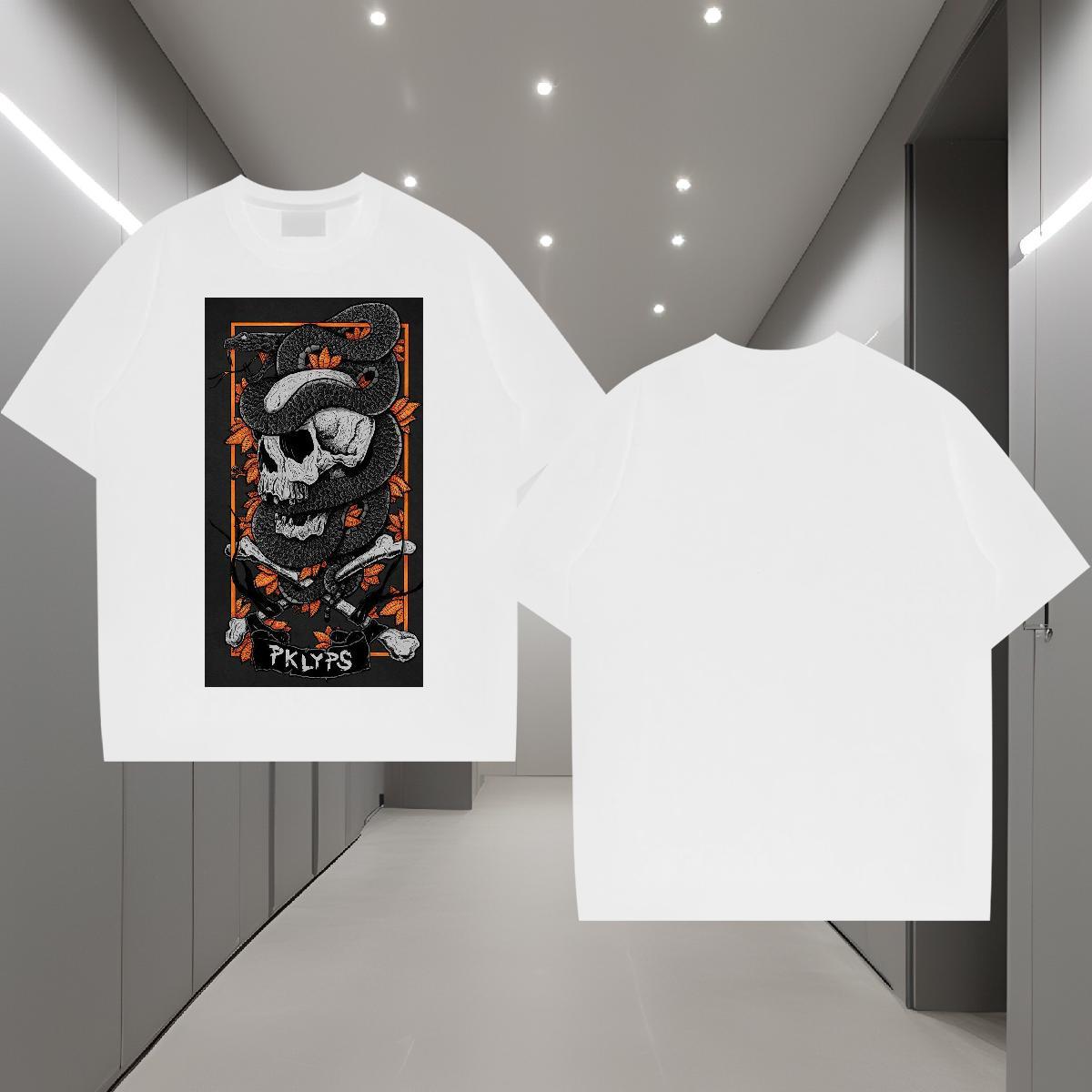 2024 New Man T Shirts skull Polos 230g 100% Cotton Sports Casual Cool Design Oversized Crew Neck Men Clothes T-Shirt