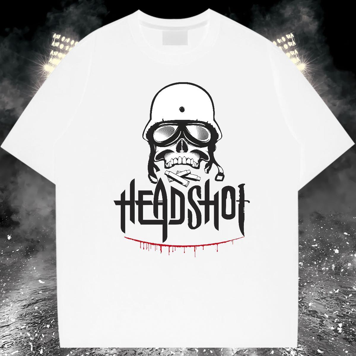 Stylist Men T Shirts skull Polos 230g Cotton Hip Hop Street Loose Fit Oversized 3XL 4XL O-Neck Short Sleeve Tshirt for Man Woman