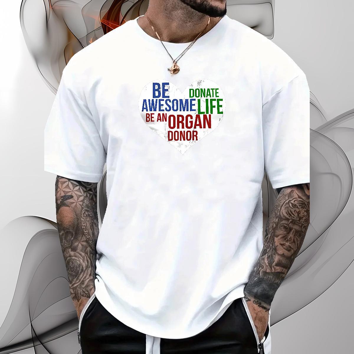 Casual New T Shirts Men letter Tees 230g Pure Cotton Street Casual Popular Oversized 4XL Breathable Crew Neck Mens Tshirts