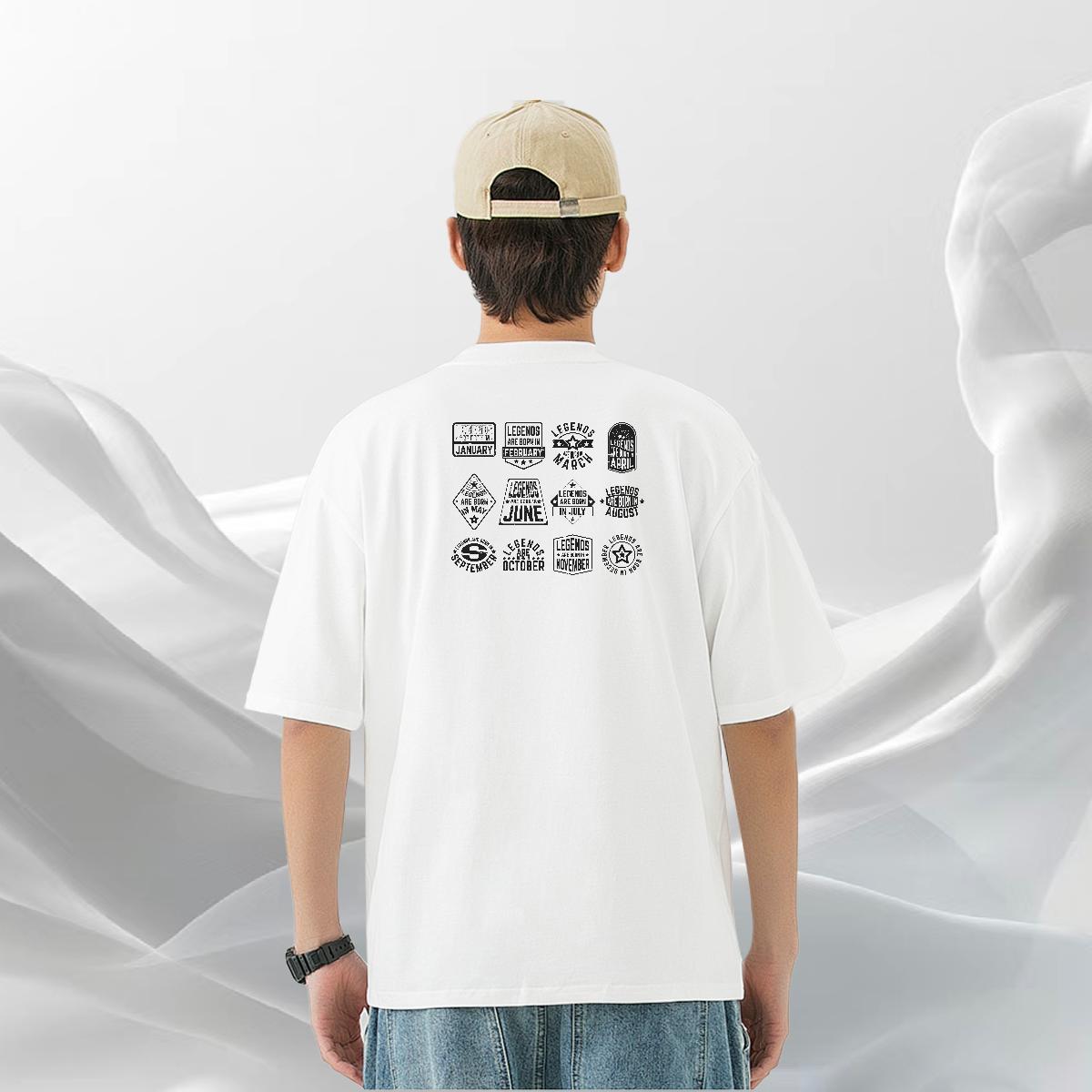 Free Shipping T Shirts Men letter Top Tees 230g Cotton Casual Beach Cool Design DIY Pure Cotton Tshirt for Man Woman