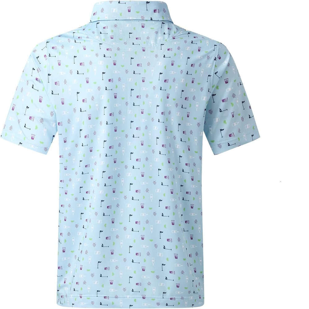 Fashion Mens Polo shirt Shirts Moisture Wicking Dry Performance Mens Golf Shirt Regular Fit Fashion Print Short Sleeve Casual tops summer clothes Shor
