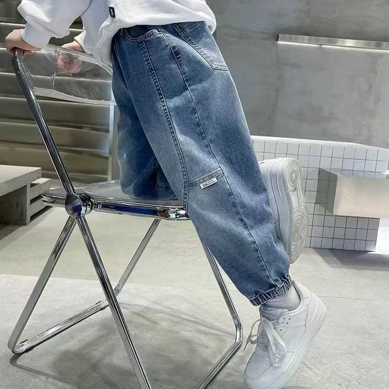 Jeans Boys Jean Pants Long Trousers Cotton 2024 Newest Spring Autumn Babys Kids Pants Teenagers Outwear High Quality Childrens Cloth