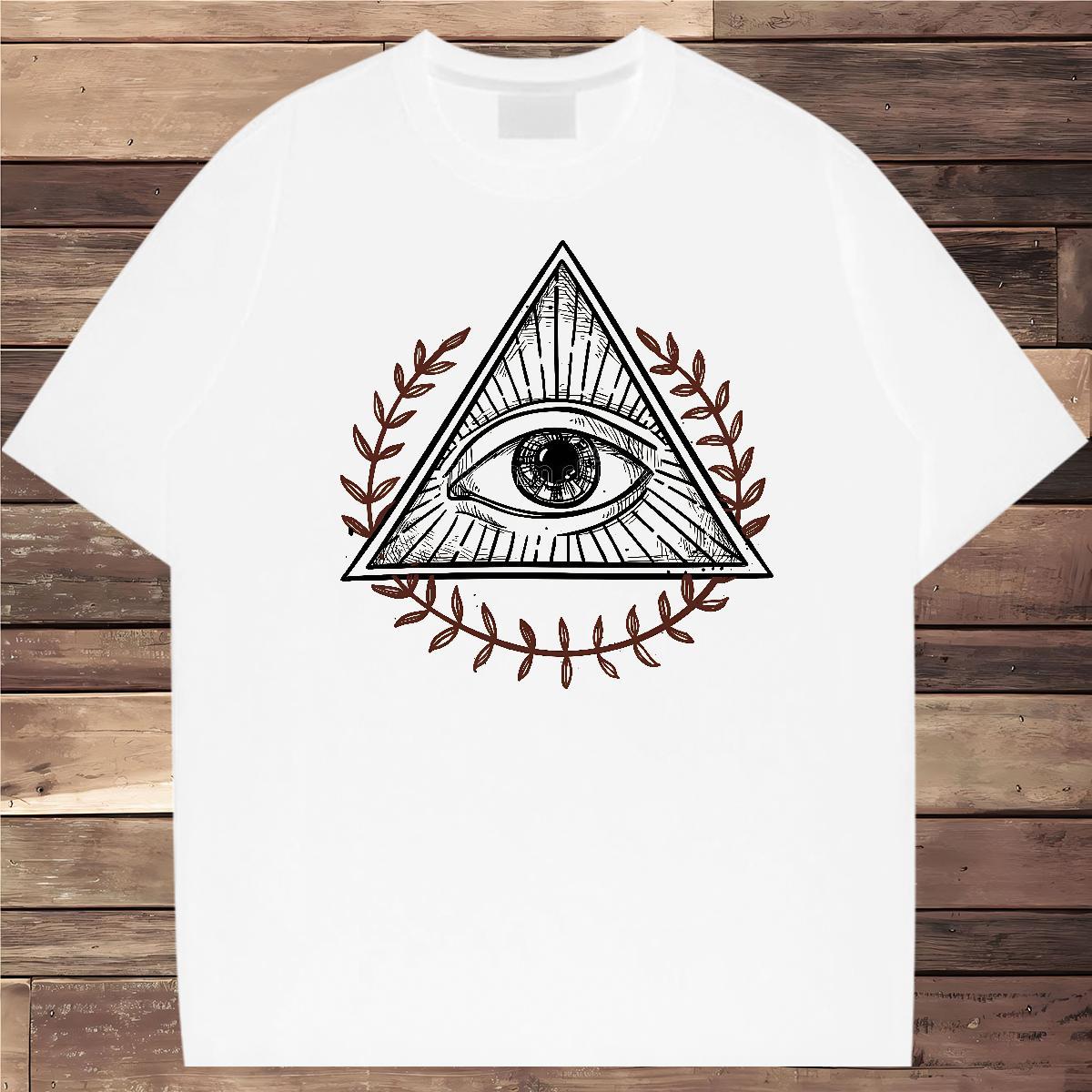 Fashion Casual Man T Shirts eye of the devil Clothings 230g Pure Cotton Street Casual Popular Custom Printing Breathable Crew Neck Tshirts