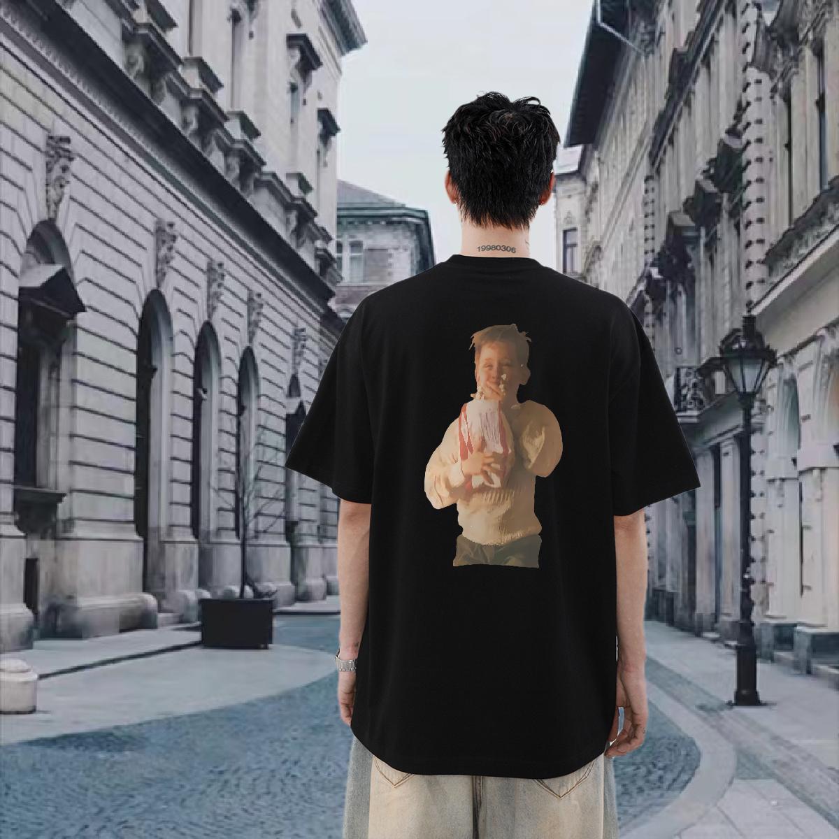 2024 Summer Men T Shirts portrait Tops Shirt 230g 100% Cotton Anime Printing Street Soft Oversized Breathable Short Sleeve Tshirt for Man Woman