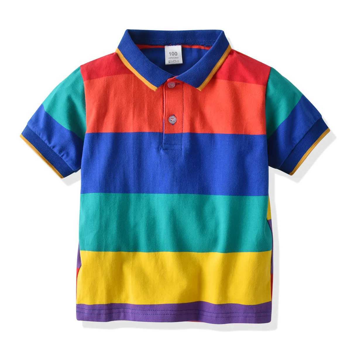 100% pure cotton summer baby polo shirt high curve short sleeved shirt childrens brand shirt boys Srtiped top W241223