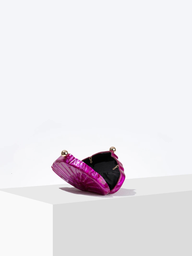 Shell clutch bag acrylic Purse womens wedding night party cute ivy pearl pink handbag 2024 summer 240806Z