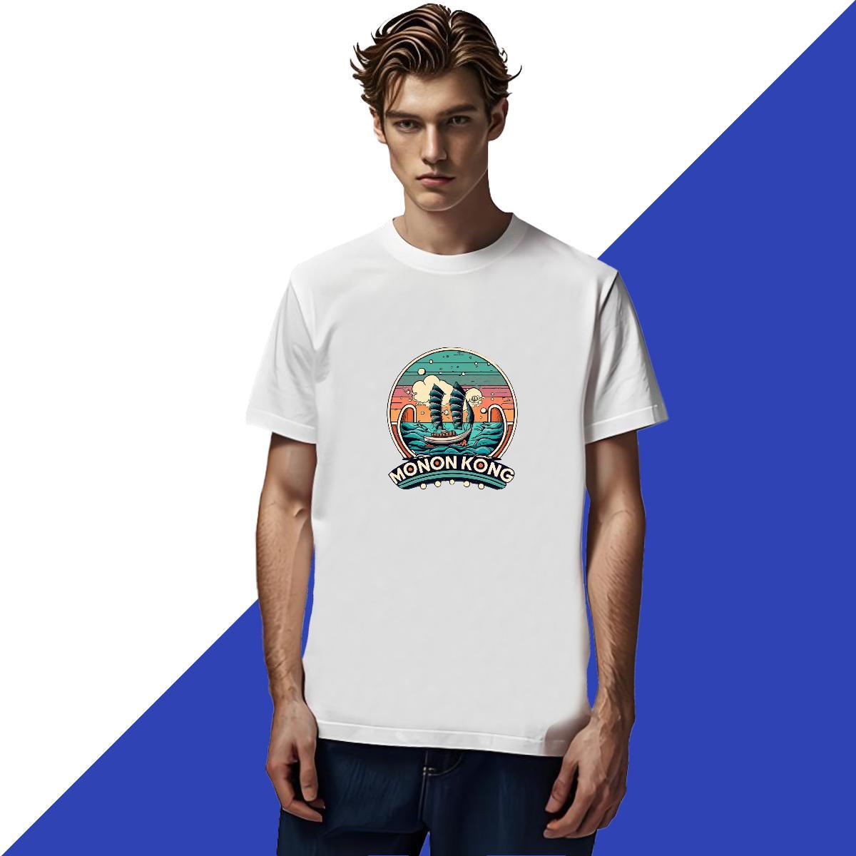2024 T Shirts Men sea wave Tops Tees 230g Pure Cotton Street Casual Designer DIY Anime Breathable Crew Neck Men Tshirts