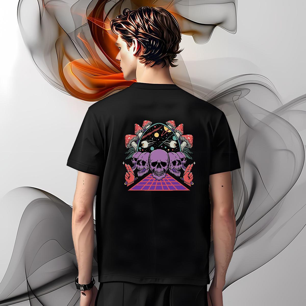 DIY Customized T Shirt For Man skull Tops Tees 230g Pure Cotton Street wear Hip Hop Wholesale Anime Short Sleeve Soft Men Tops Tees