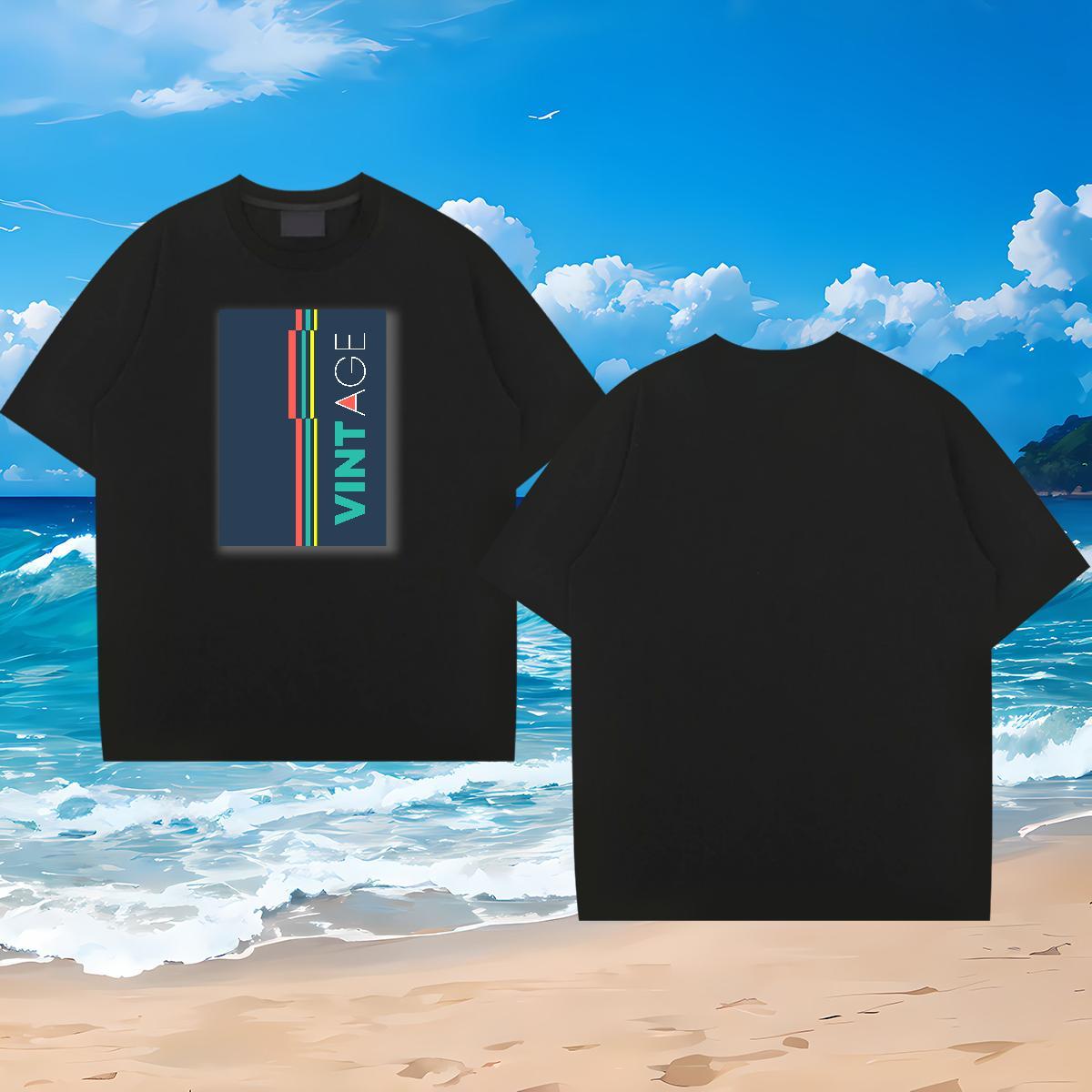 Fashion New T Shirt For Man letter Tee Shirt 230g 100% Cotton Street Soft Black White Short Sleeve Soft Tshirts