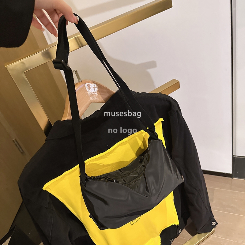Sports leisure solid color crossbody bag washed canvas bag female Korean version of a new shoulder bag small body bag for men and women