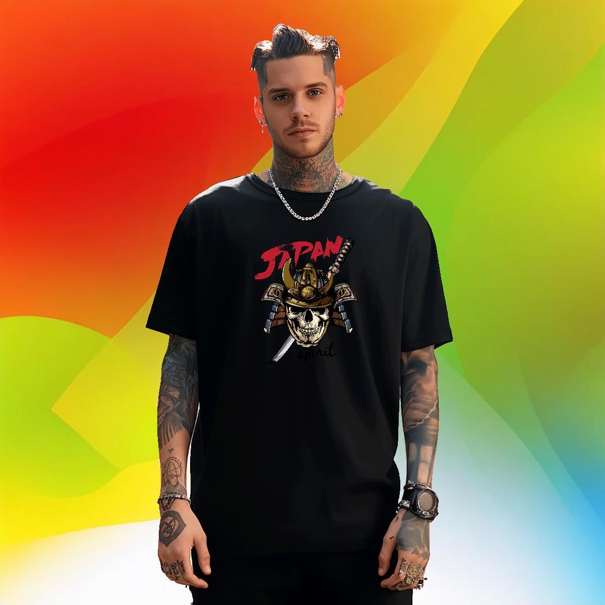 Fashion New Mens T Shirts skull Tops Shirt 100% Cotton 230g Hip Hop Street Classic Black White Crew Neck Breathable Men Tees