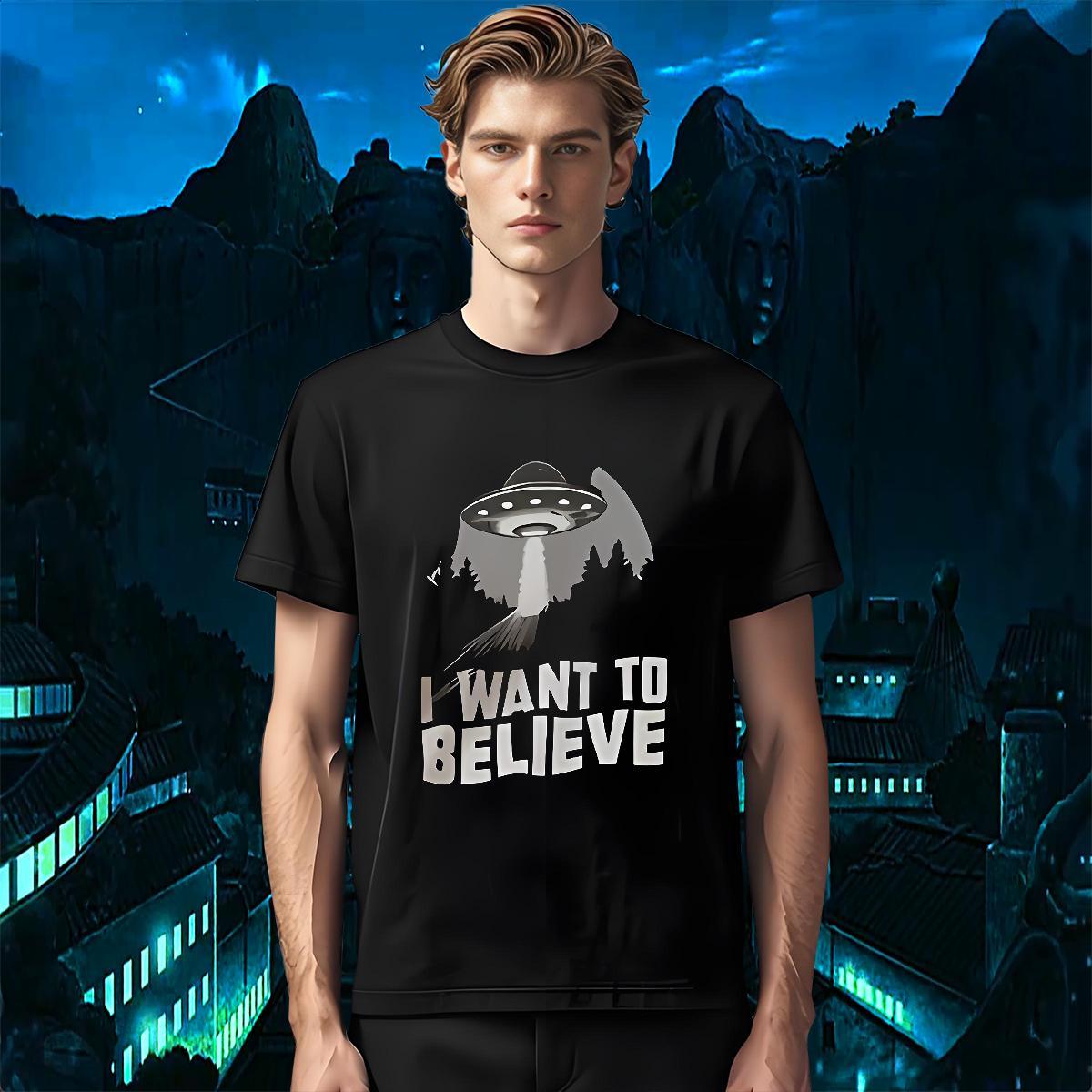 Fashion New Mens T Shirts UFO Clothings 230g Pure Cotton Casual Beach Loose Fit Custom Anime Round Neck Short Sleeve Tshirt for Man Woman