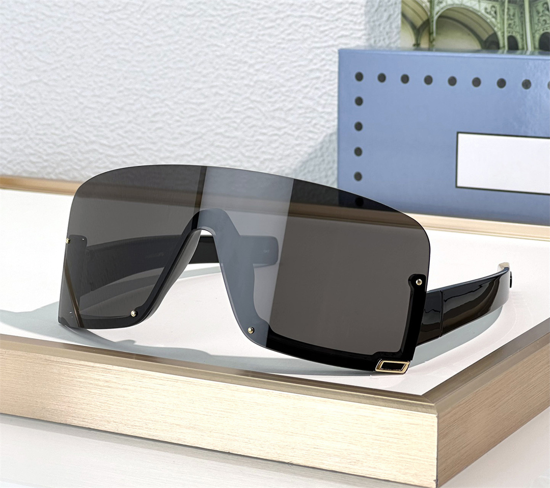 Fashion designer 1637S mens women sunglasses rimless mask oversized acetate glasses summer outdoor avant-garde personality style UV protection come with case