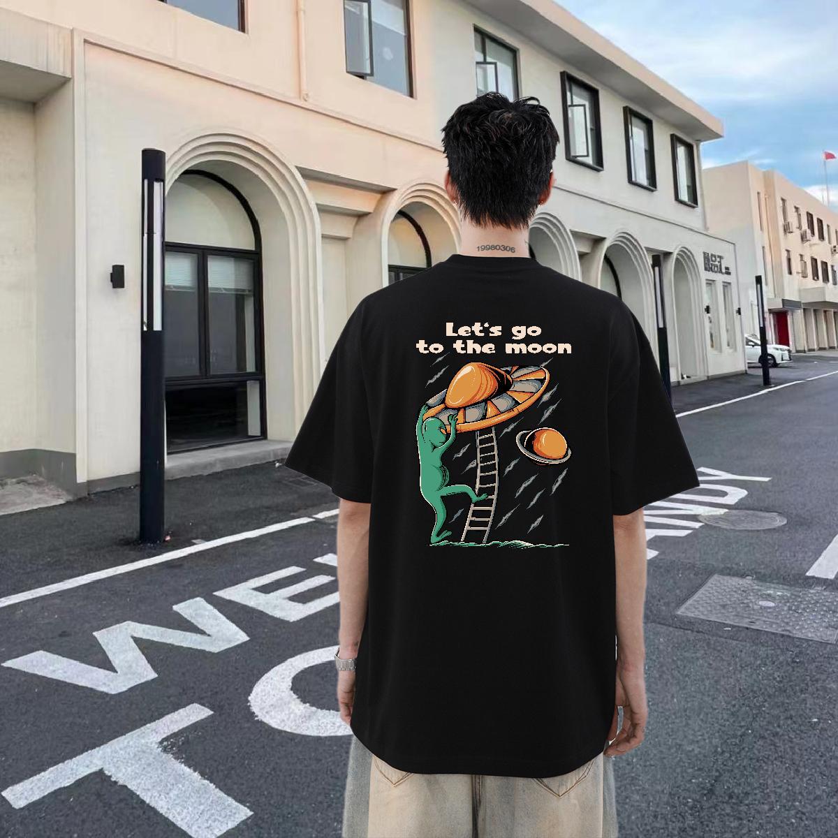 Designer Fashion T-Shirts ET Tee Shirt 230g Pure Cotton High Street Hip Hop Brand Custom Print Oversized Breathable Short Sleeve Couples T Shirts