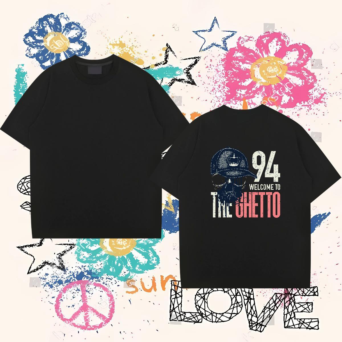 Fashion New Mens T Shirts letter Tees 100% Cotton 230g Sports Casual Classic Cartoon Printing L-4XL Crew Neck Tshirt for Man Woman
