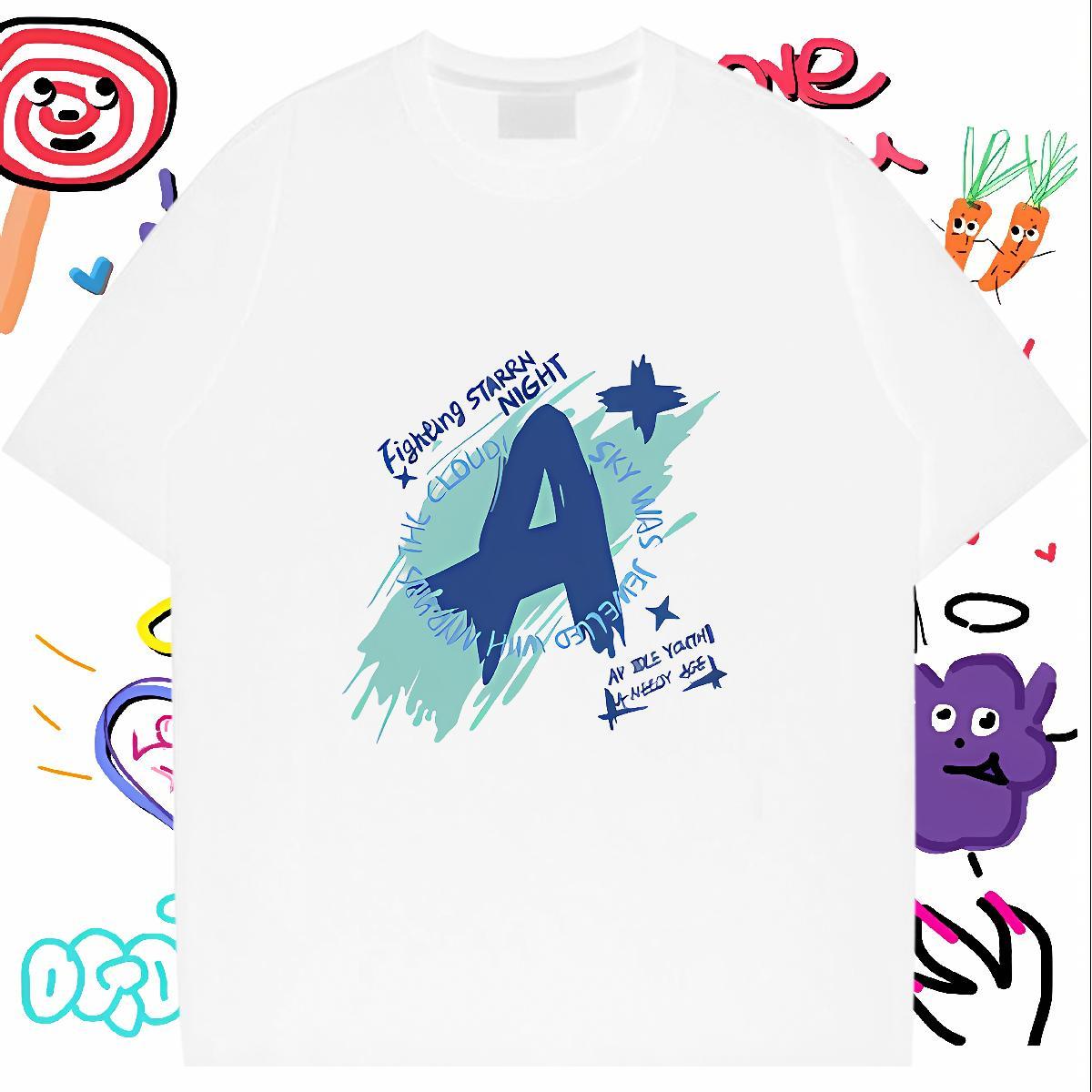 Fashion Designer T Shirt For Man letter Tops 230g Cotton Street Loose Anime Short Sleeve Soft Men Tees