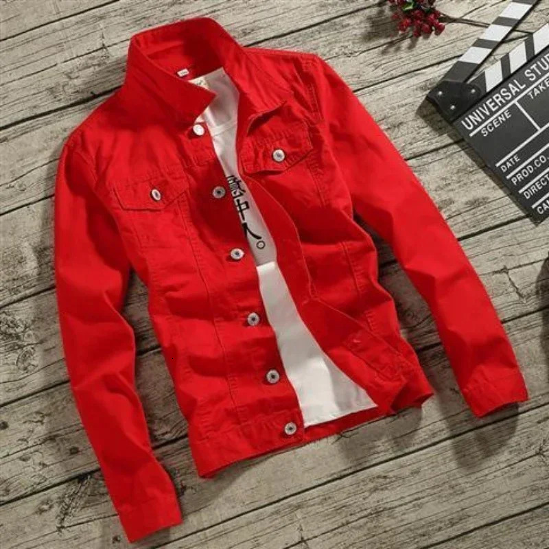 Denim Jackets Man Punk Ripped Jeans Coat for Men Slim Fit with Print Hole Winter Price Stylish on Board Fast Delvery 240806