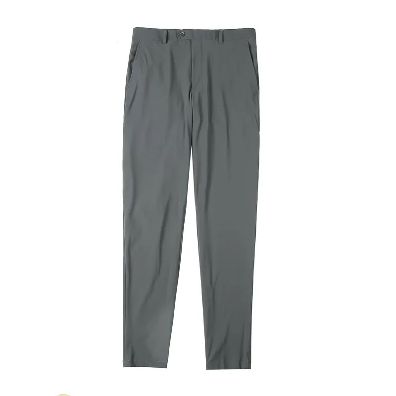 High Elastic Men Pants Summer Thin Fashion Casual Suit Mens Business Formal Straight Sleeve Trousers Plus Size 2838 240806