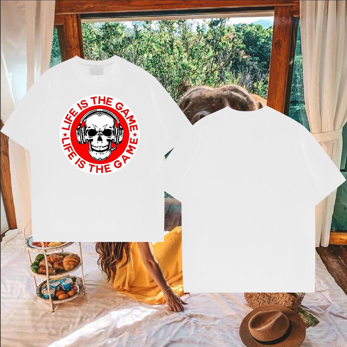 Wholesale T Shirt For Man skull Tops Tees 100% Cotton 230g Sport Loose Fit Custom Big Size Breathable Short Sleeve Men Clothes T-Shirt