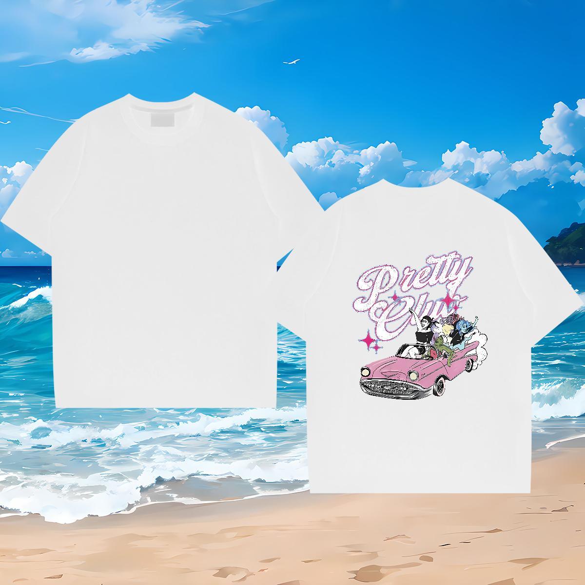 Classic T Shirts Men car Tops Tees 100% Cotton 230g Street wear Hip Hop High Quality Custom Printing Pure Cotton Tshirt for Man Woman