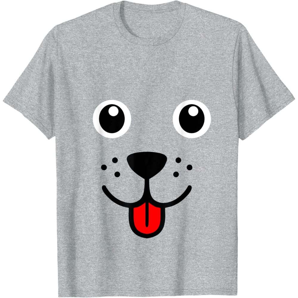 Mens T shirt Funny Pet Animal Dog Puppy Happy Emoticon Face Gift T-Shirt shirts tshirt graphic tee Casual tops clothes Short sleeve