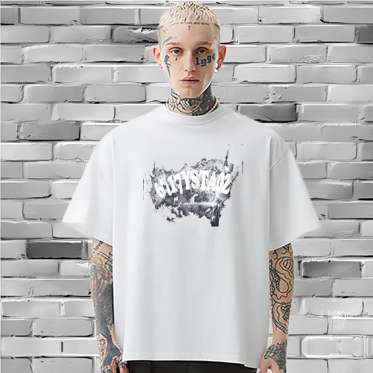 Brand T-Shirts letter Tshirts 100% Cotton 230g Spring Summer Loose Anime Print Round Neck Short Sleeve Couples T Shirts