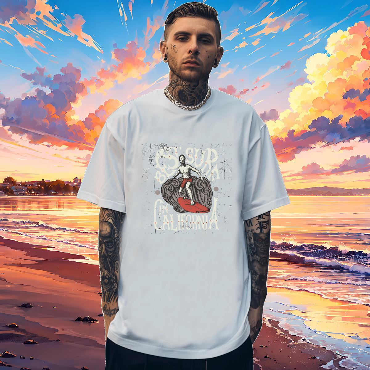 Stylist T Shirts Men portrait Wear 230g Pure Cotton Beach Popular DIY Printed Breathable Short Sleeve Mens Tshirts