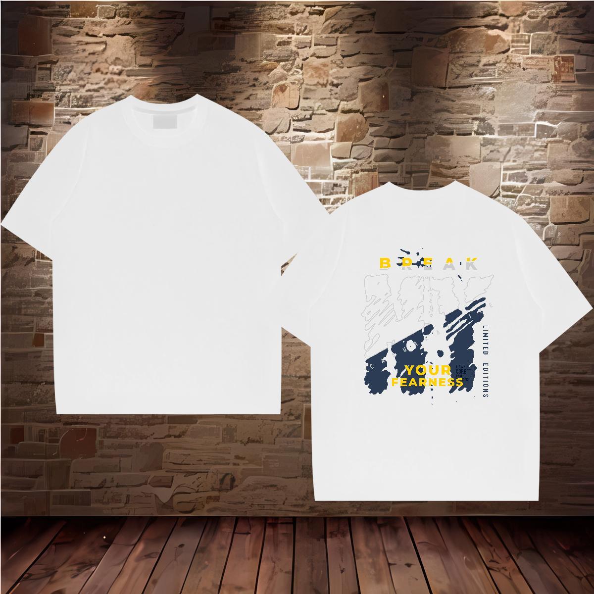 Classic Casual T-Shirts for Men letter Clothings 230g 100% Cotton Spring Summer Brand Custom Cartoon Breathable Soft Couples T Shirts