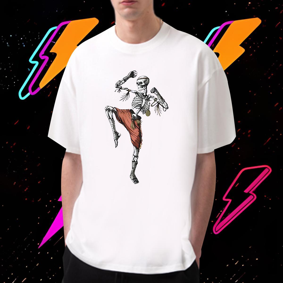 Casual New T-Shirts for Men kongfu Tops 230g Cotton Street Wear Cool Oversized 3XL 4XL Pure Cotton Couples T Shirts