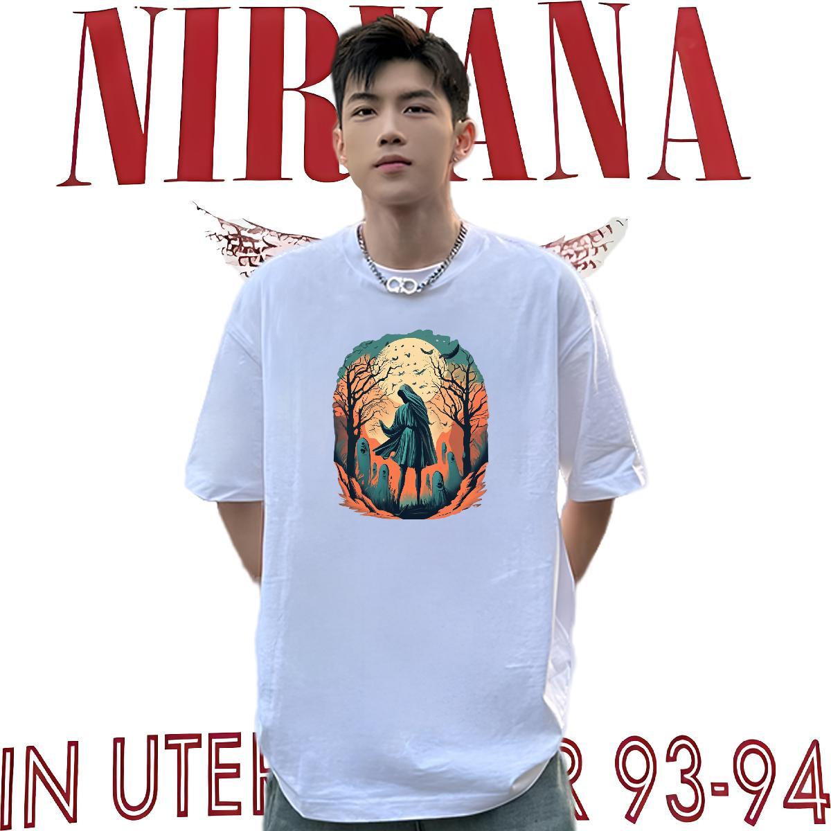Custom T Shirts Men skull Tops Shirt 230g Pure Cotton Sport Cool White Plus Size Breathable Crew Neck Men Tops Tees