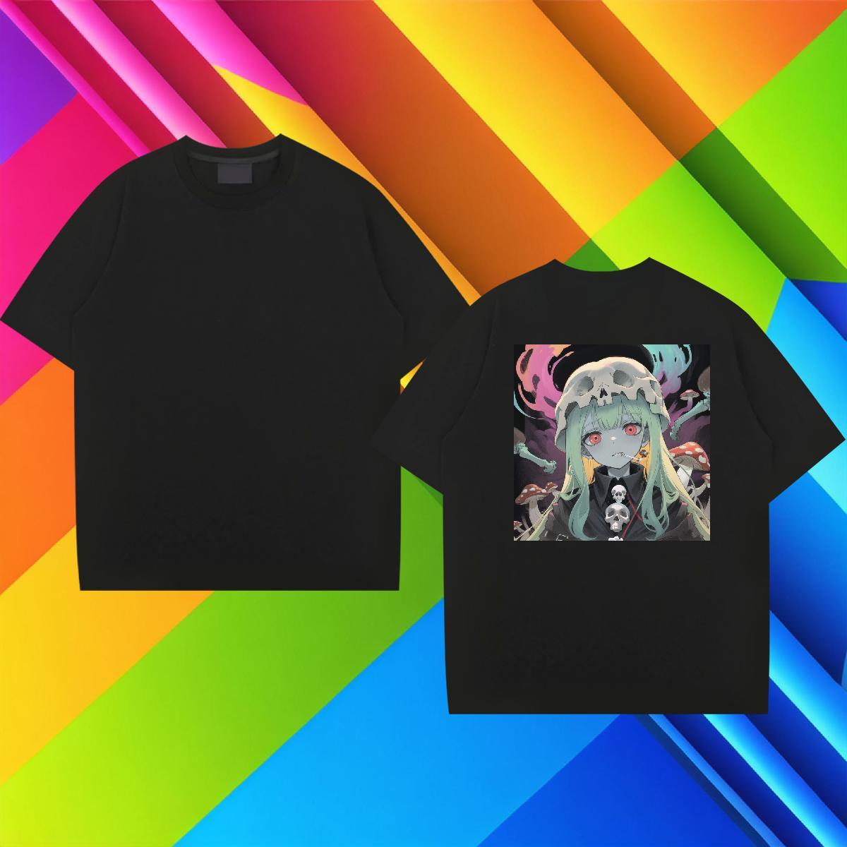 DIY Customized T-Shirts for Men skull Tee Shirt 230g 100% Cotton Beach Designer Plus Size Cartoon Breathable Short Sleeve Tshirts
