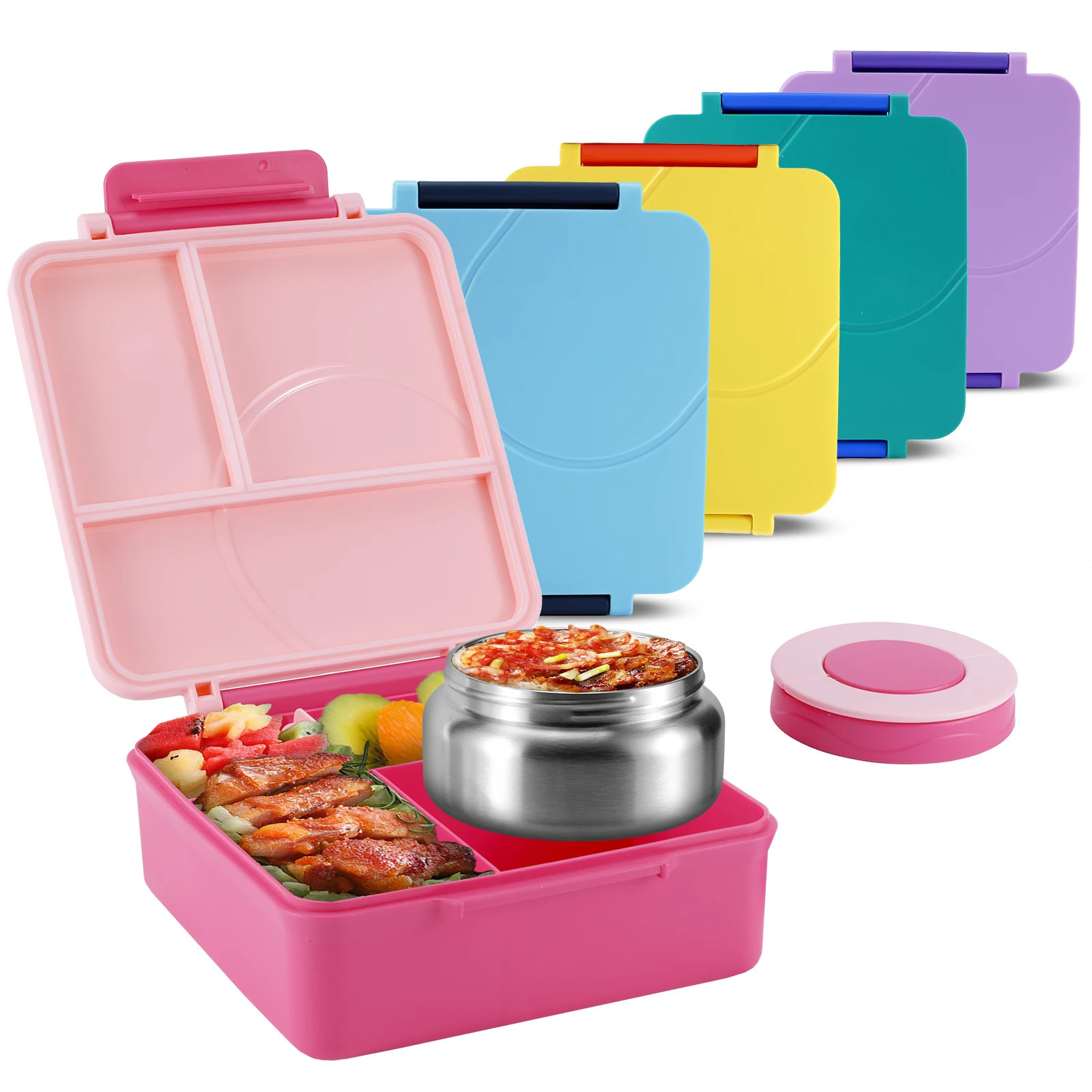 Four-Grid Lunch Box With Insulated Soup For Teenagers And Workers At School Canteen Back School 240801