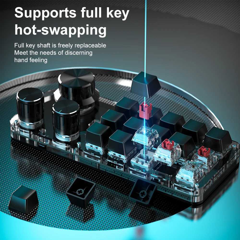 15 Key 3 Knob Programming Custom Macro Keyboard RGB Mechanical Keyboard For Mechanical Hotswap Macropad Photoshop Gaming KeypadM240715