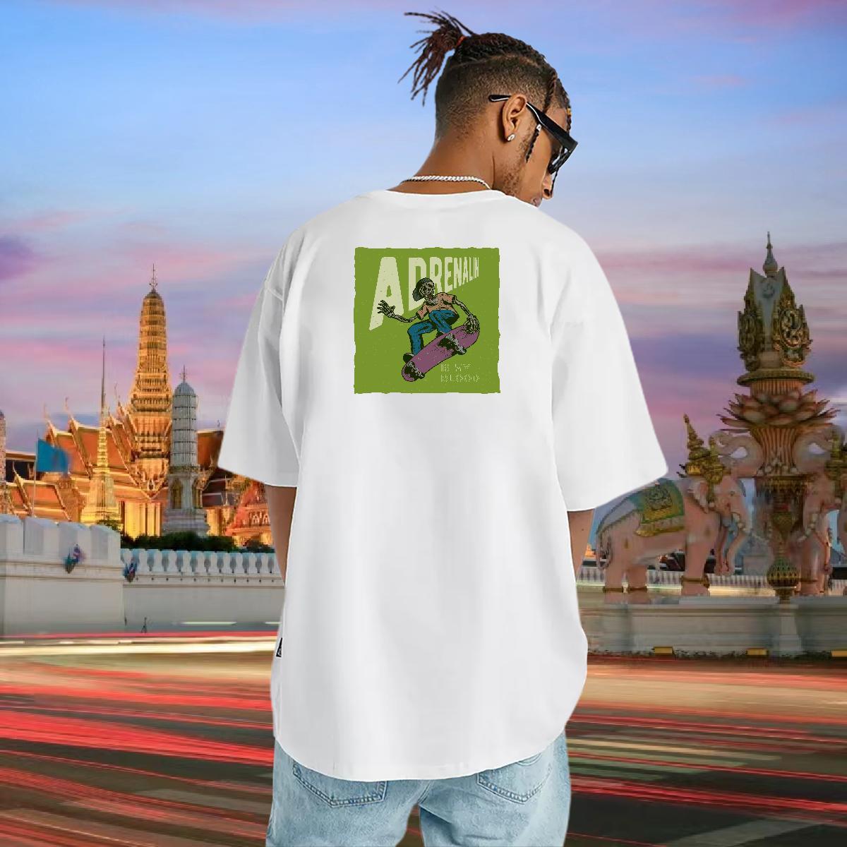 Fashion Design T shirt skull Tshirts 230g Cotton Home Outdoor High Quality Asian Size Breathable Crew Neck Men Clothes T-Shirt