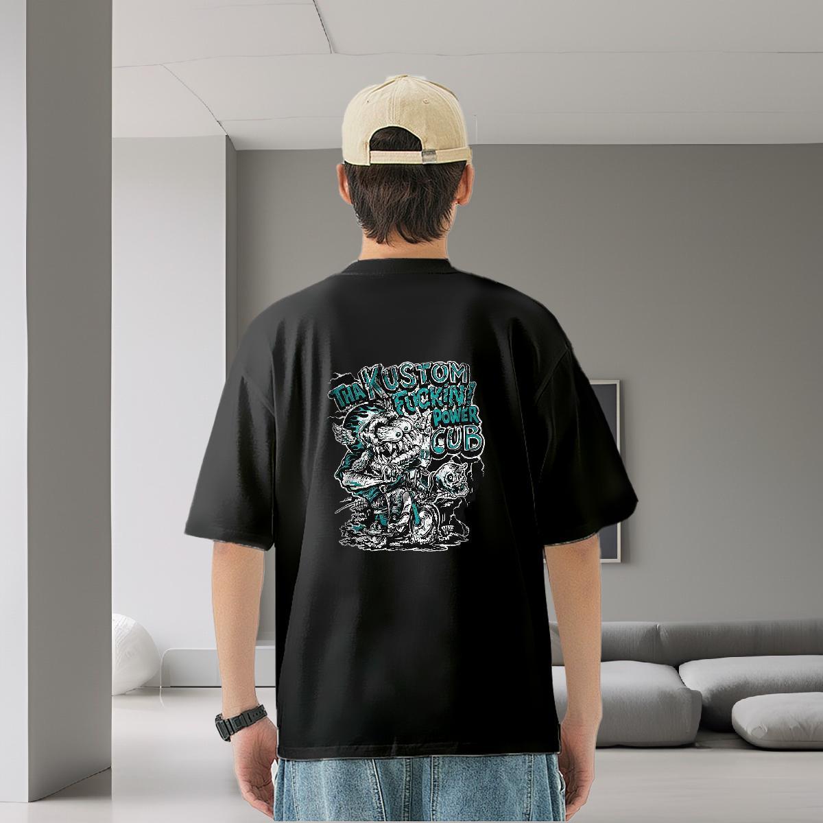 Classic Man T Shirts skull Clothings 230g 100% Cotton Daily Outfit Comfortable Custom Anime Crew Neck Tshirt for Man Woman