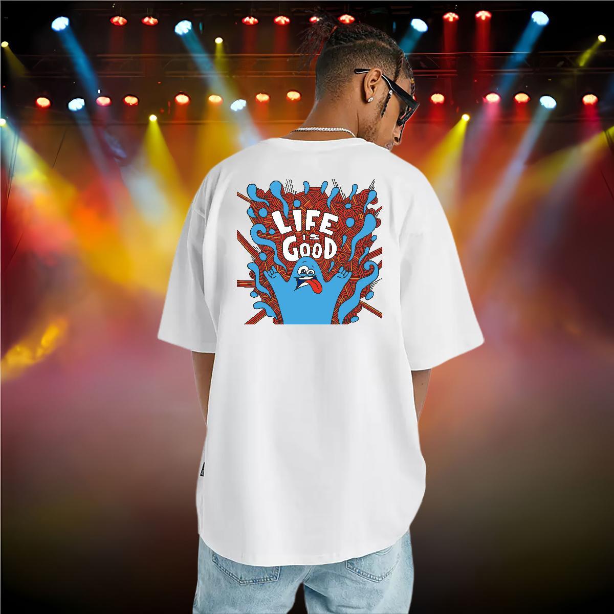 2024 Summer Men T Shirts ET Tops Tees 230g Pure Cotton High Street Hip Hop Loose Fit Oversized 4XL Breathable Short Sleeve Men Clothes T-Shirt