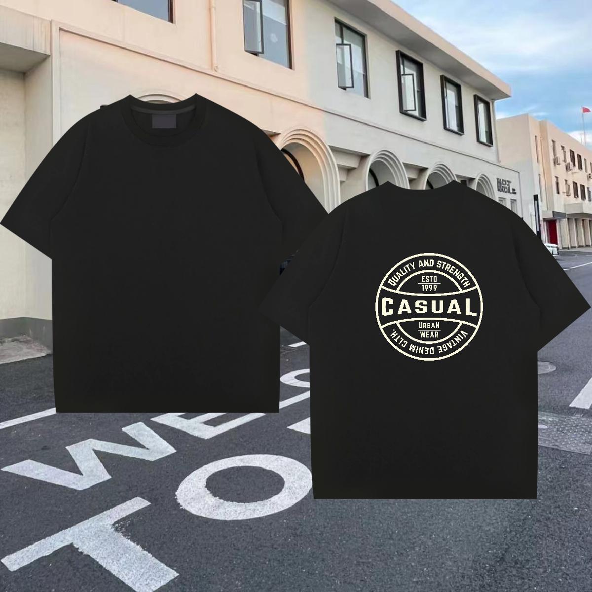 Fashion Design T Shirt For Man letter Polos 230g Pure Cotton Anime Printing Street Loose Fit Oversized Breathable Crew Neck Men Clothes T-Shirt
