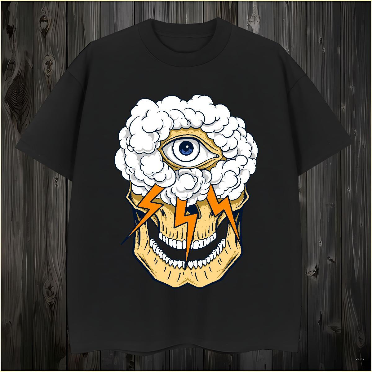 Customized T Shirt For Man skull Wear 230g Cotton Hip Hop TOP Quality Custom Cartoon Pure Cotton Mens Tshirts
