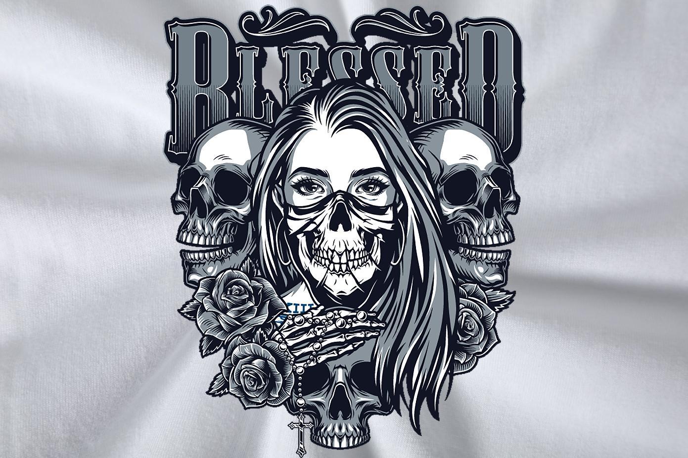 Wholesale T Shirts Men skull Polos 230g Cotton Home Outdoor Loose Custom Printing Crew Neck Tshirt for Man Woman