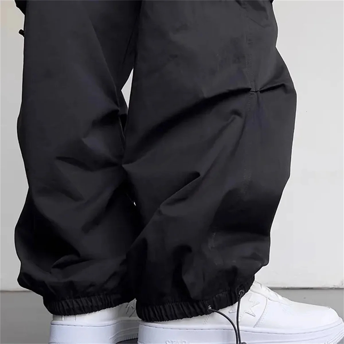 American Spring Summer Men Casual Cargo Pants Pockets Plus Size Black Out Door Elasticity Sports Oversize 48 50 240806