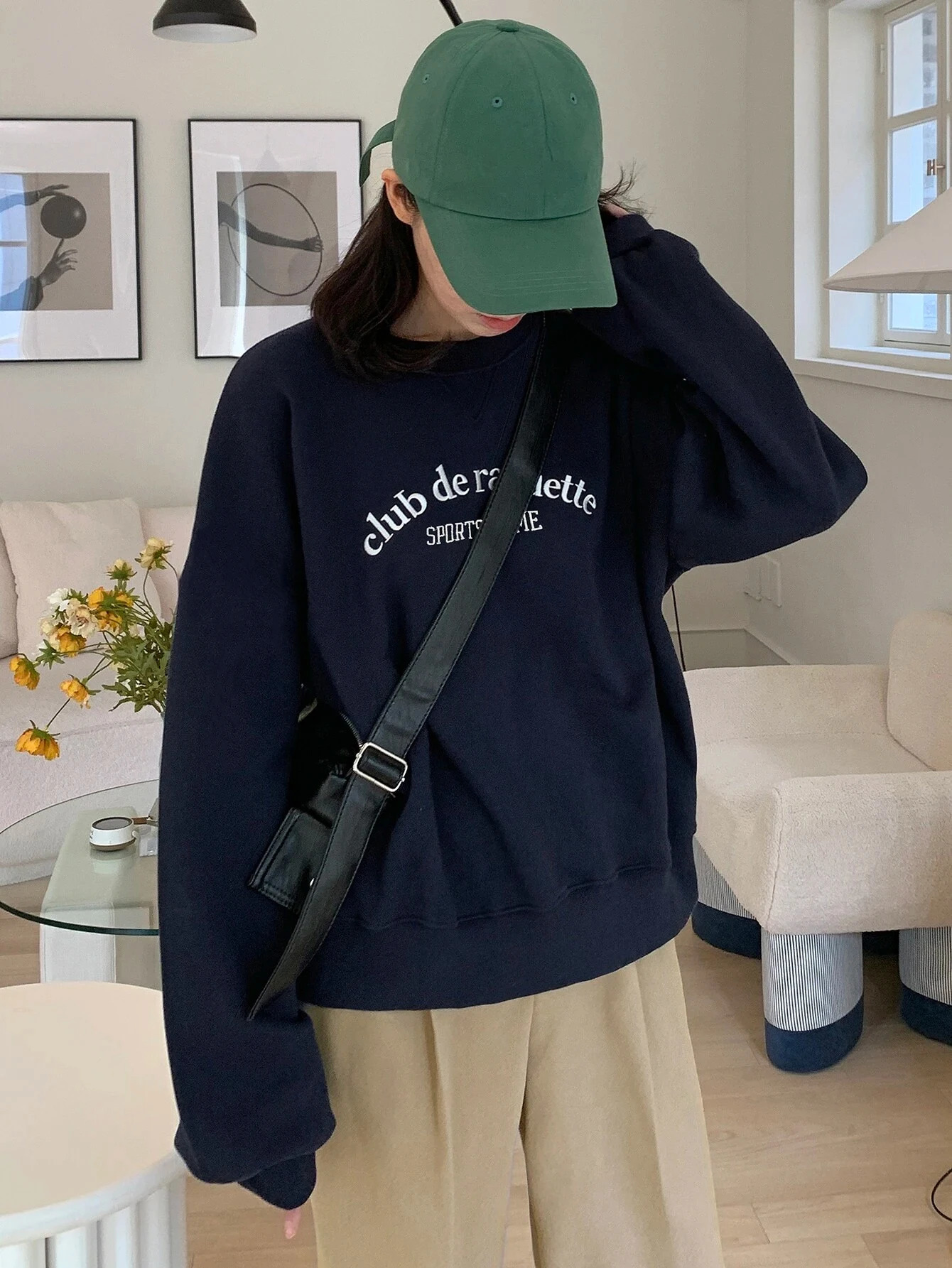 Club De Raquette Letter Printing WomenS Hooded Harajuku Oversize Hoodies Fashion Fleece Hoodie Autumn Casual Women Clothing 240807