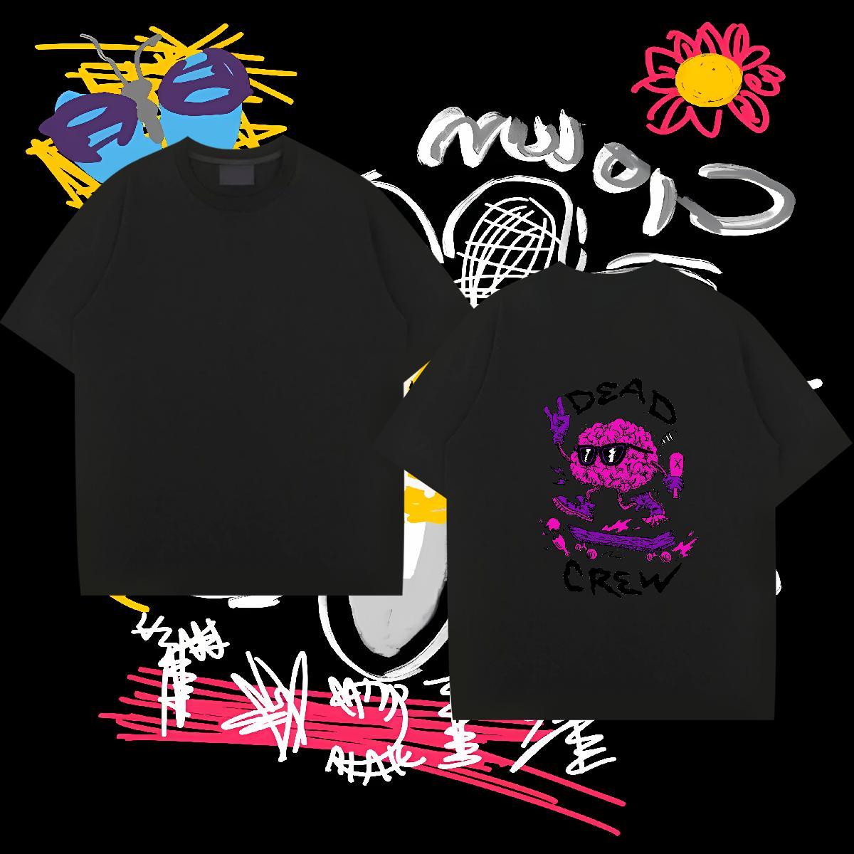 Fashion New T Shirts Men letter Top Tees 230g 100% Cotton Casual Beach Popular DIY Printed Crew Neck Men Tshirts