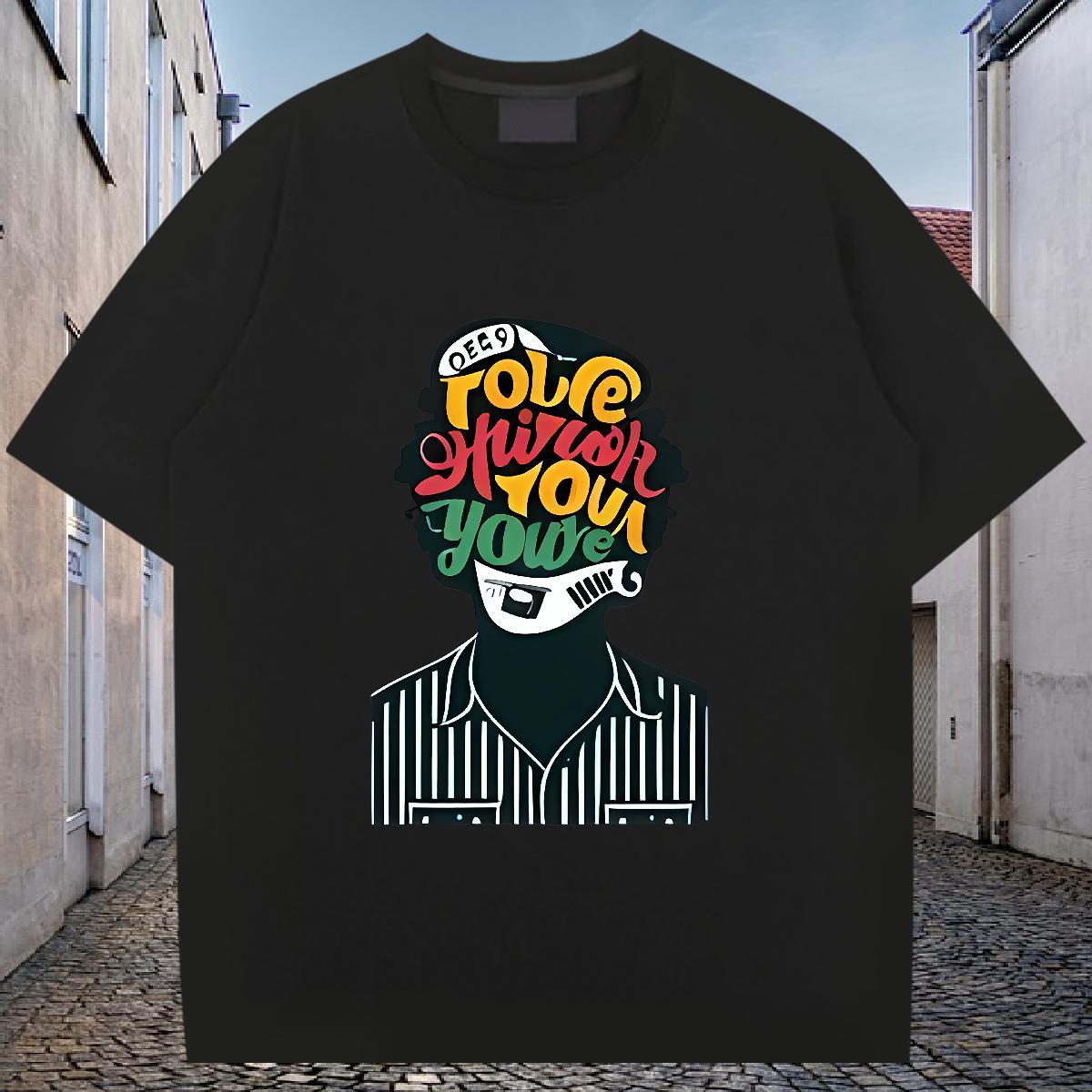 Fashion Design Mens T Shirts letter Polos 100% Cotton 230g Daily Wear Cool Oversized 3XL 4XL Crew Neck Breathable Men Tees