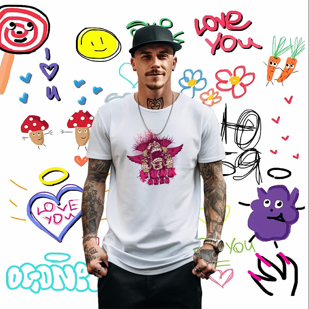 Designer T-Shirts skull Tee Shirt 230g 100% Cotton Beach Cool Cartoon Print Crew Neck Tshirt for Man Woman