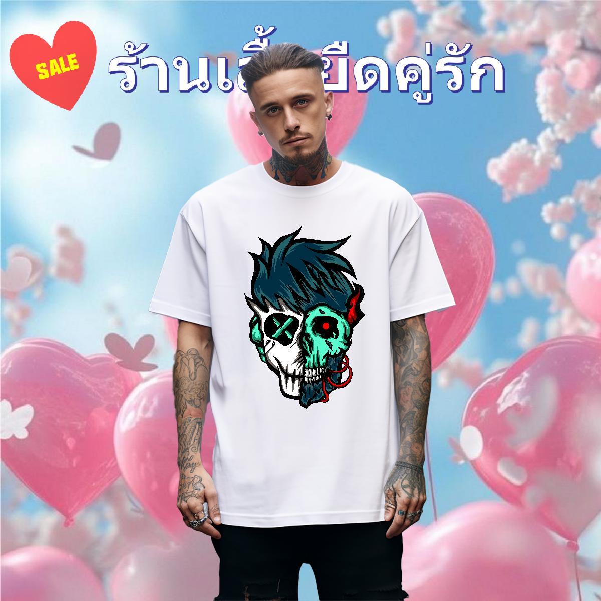 New Designer Man T Shirts skull Polos 230g Pure Cotton Casual Beach Soft Black White Round Neck Short Sleeve Men Tees
