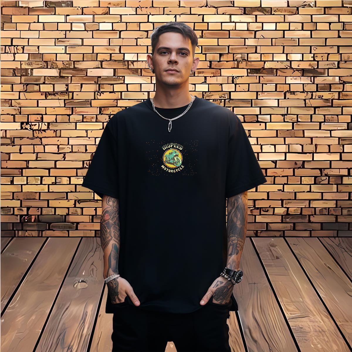 Designer Fashion Mens T Shirts Motorcycle Top Tees 230g Cotton Street Cool Custom Printing Pure Cotton Men Tees