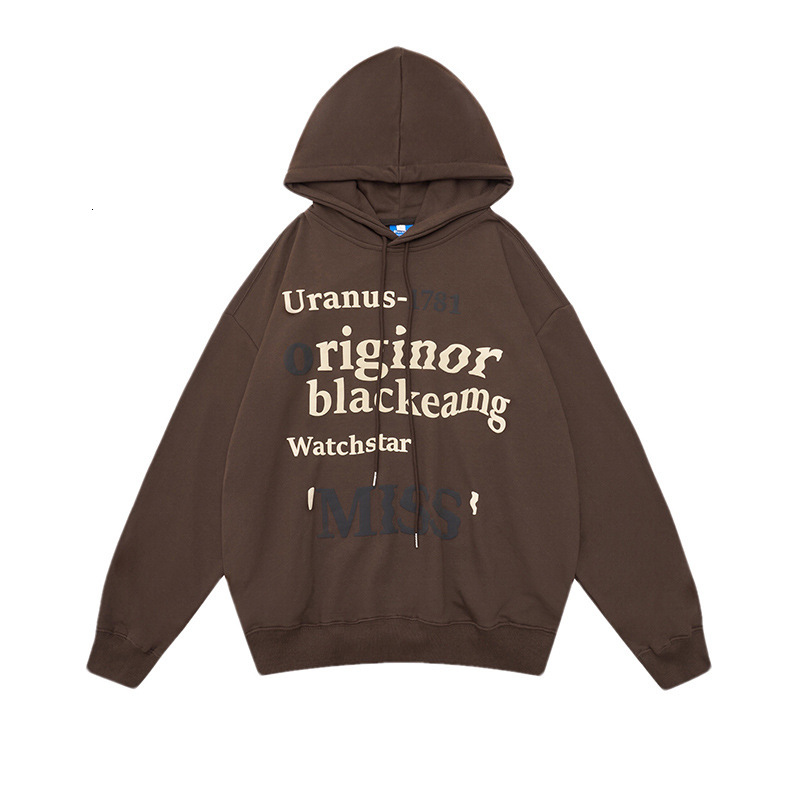 Plush student hooded letter hoodie women in autumn and winter loose fitting couple outfit with a bottom layer, lazy BF style jacket for women's f