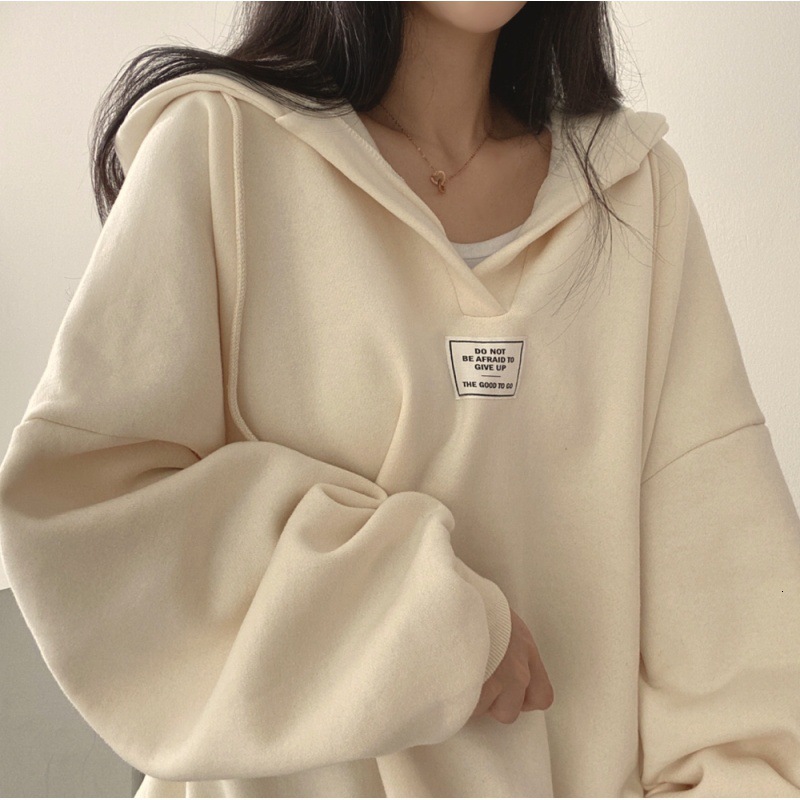 2024 winter new patch design, and niche, loose Korean version, internet famous, student couple hooded hoodie for women
